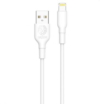 Green Cable USB-A to Lightning Cable , Fast Sync Charge Cable Protection Lightning Cord Compatible for iPhone Lightning Devices (1.2m) - White