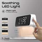 Promate Lumix-15W Multi-Function LED Alarm Clock with Wireless Charger