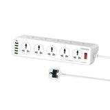 Promate PowerMatrix-3M 10AC Socket Space Efficient Power Strip with USB Ports