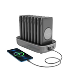 Powerology 8 in 1 Power Bank Station with Built-In Lightning and Type-C Cable