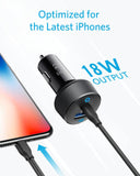 Anker PowerDrive PD 2 Car Charger / A2721 iphone car charger شاحن سيارة انكر سريع قوي تايب سي للايفون والسامسونغ iPhone 11 / 11 pro / 11 pro max / 12 / 12 pro / 12 pro max samsung s20 / s20 plus / s20 ultra /s21 / s21 plus / s21 ultra / note 20 / note 20 ultra car charger