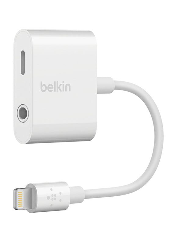 Belkin RockStar 3.5 mm Audio + Charge Adapter, Lightning Male to 3.5 mm Jack/Lightning for Apple Devices