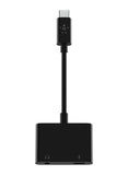 Belkin Rockstar USB Type-C Charge/3.5mm Audio Adapter, USB Type-C Male to 3.5mm Audio and USB Type-C Charge Connector